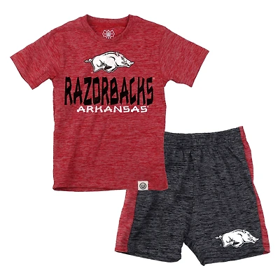 Toddler Wes & Willy Arkansas Razorbacks Cloudy Yarn T-Shirt Shorts Set