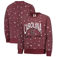 Girls Youth Wes & Willy  Garnet South Carolina Gamecocks Shimmer Star Reverse Sweatshirt
