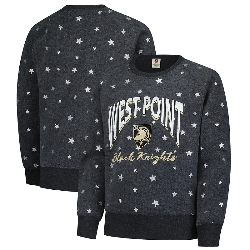 Girls Youth Wes & Willy Black Army Knights Shimmer Star Reverse Sweatshirt
