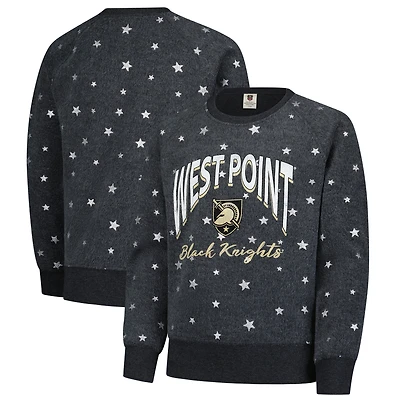 Girls Youth Wes & Willy  Black Army Knights Shimmer Star Reverse Sweatshirt