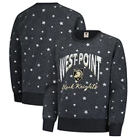 Girls Youth Wes & Willy  Black Army Knights Shimmer Star Reverse Sweatshirt