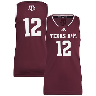 Youth adidas #12 Maroon Texas A&M Aggies Replica Swingman Jersey