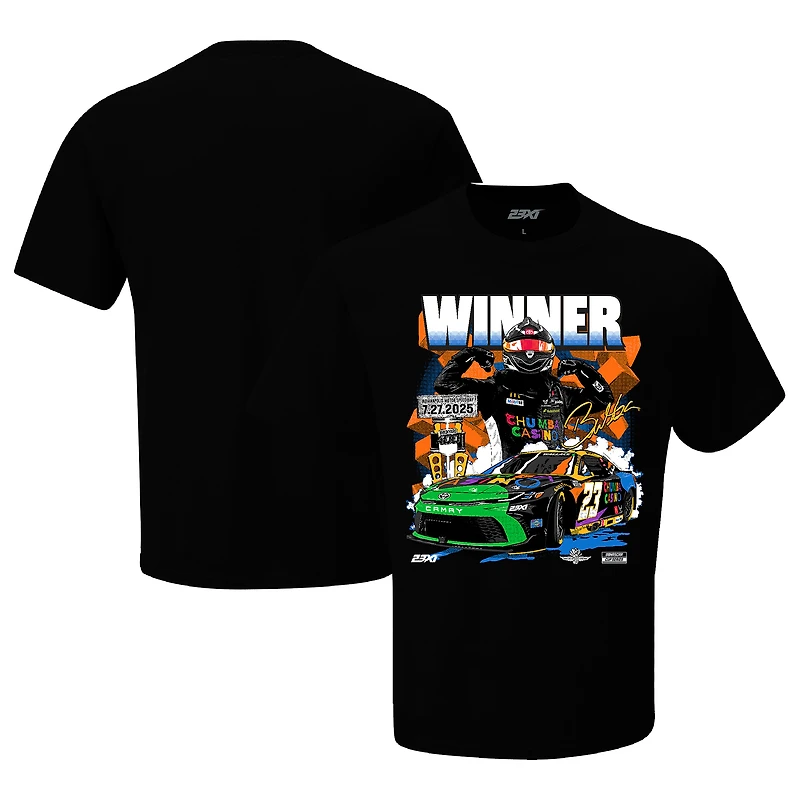 Men's 23XI Racing Black  2025 Brickyard 400 Race Winner T-Shirt