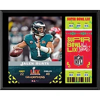 Jalen Hurts Philadelphia Eagles Super Bowl LIX Champions 12'' x 15'' Sublimated Plaque with Replica Ticket