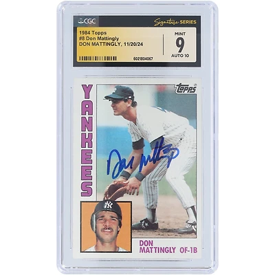 Don Mattingly New York Yankees Autographed 1984 Topps #8 CGC Fanatics Witnessed Authenticated 9/10 Rookie Card