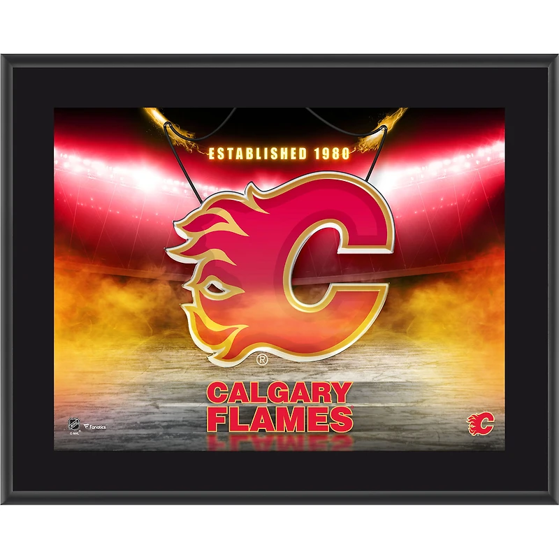 Calgary Flames 10.5" x 13" Horizontal Team Logo Sublimated Plaque
