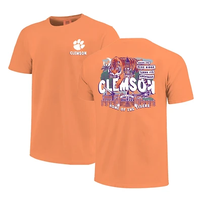 Youth  Orange Clemson Tigers Comfort Colors Hyperlocal Campus Scene T-Shirt