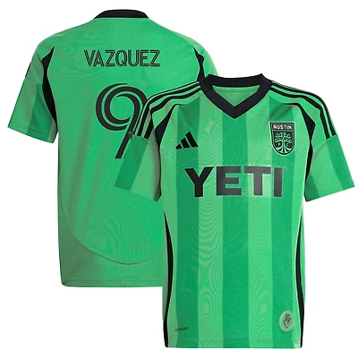 Women's adidas Brandon Vazquez Green Austin FC 2025 The Heartbeat Kit Replica Player Jersey