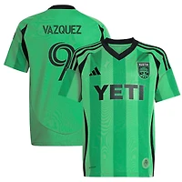Women's adidas Brandon Vazquez Green Austin FC 2025 The Heartbeat Kit Replica Player Jersey