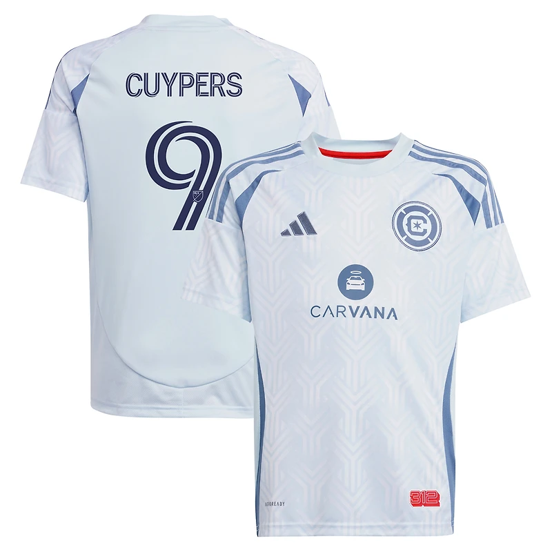 Youth adidas Hugo Cuypers Light Blue Chicago Fire 2025 The Municipal Kit Replica Player Jersey