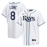 Men's Nike Brandon Lowe White Tampa Bay Rays Home Replica Jersey