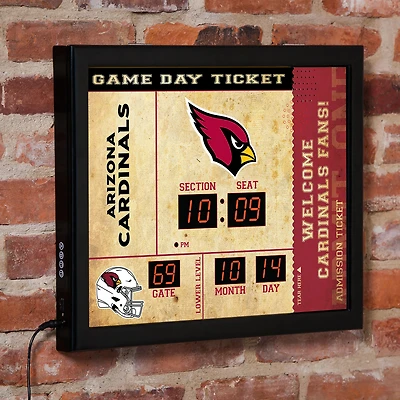 Arizona Cardinals 15" x 19" Bluetooth Scoreboard Wall Clock