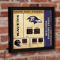 Baltimore Ravens 15" x 19" Bluetooth Scoreboard Wall Clock