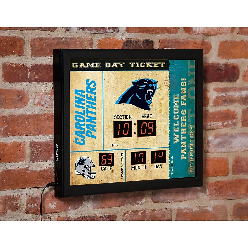 Carolina Panthers 15" x 19" Bluetooth Scoreboard Wall Clock