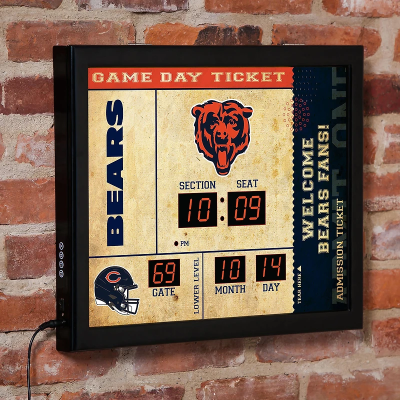 Chicago Bears 15" x 19" Bluetooth Scoreboard Wall Clock