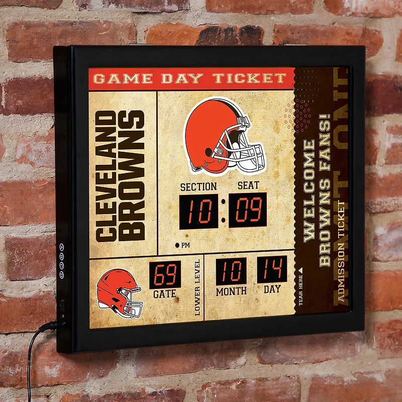Cleveland Browns 15" x 19" Bluetooth Scoreboard Wall Clock