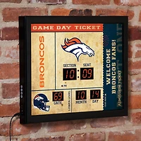 Denver Broncos 15" x 19" Bluetooth Scoreboard Wall Clock