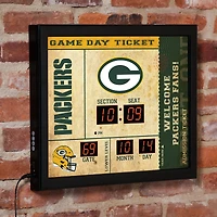 Green Bay Packers 15" x 19" Bluetooth Scoreboard Wall Clock