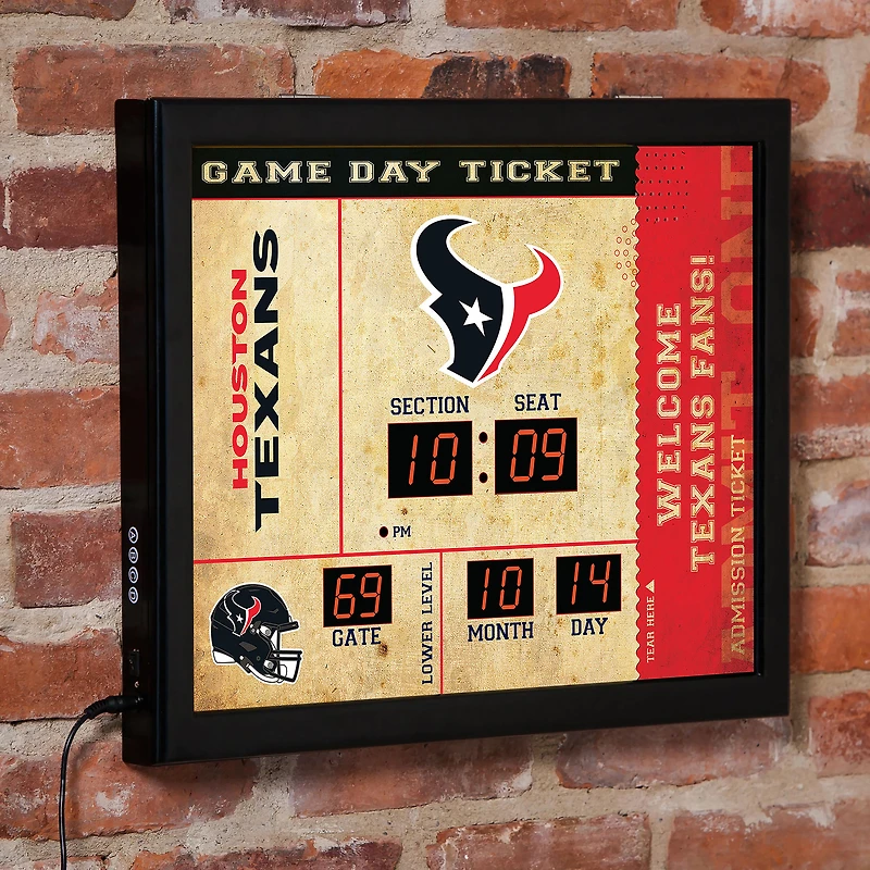 Houston Texans 15" x 19" Bluetooth Scoreboard Wall Clock