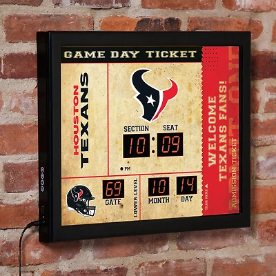 Houston Texans 15" x 19" Bluetooth Scoreboard Wall Clock