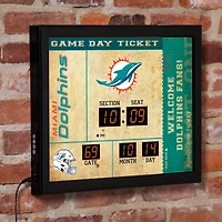 Miami Dolphins 15" x 19" Bluetooth Scoreboard Wall Clock