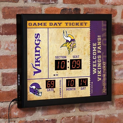 Minnesota Vikings 15" x 19" Bluetooth Scoreboard Wall Clock