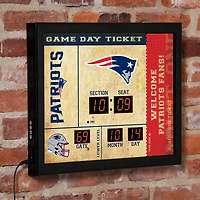 New England Patriots 15" x 19" Bluetooth Scoreboard Wall Clock