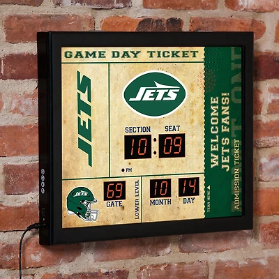 New York Jets 15" x 19" Bluetooth Scoreboard Wall Clock