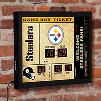Pittsburgh Steelers 15" x 19" Bluetooth Scoreboard Wall Clock