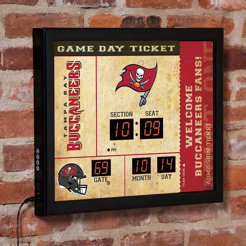 Tampa Bay Buccaneers 15" x 19" Bluetooth Scoreboard Wall Clock