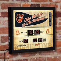 Baltimore Orioles 15" x 19" Bluetooth Scoreboard Wall Clock
