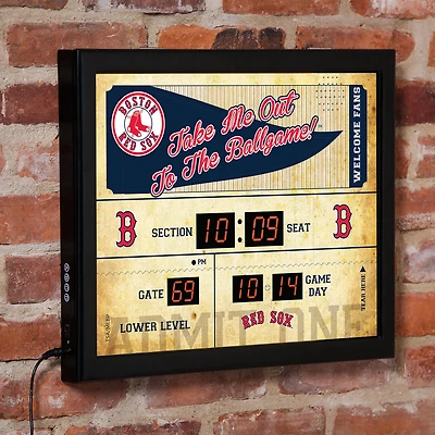 Boston Red Sox 15" x 19" Bluetooth Scoreboard Wall Clock