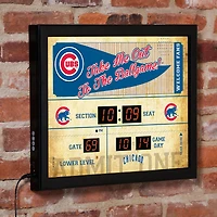 Chicago Cubs 15" x 19" Bluetooth Scoreboard Wall Clock
