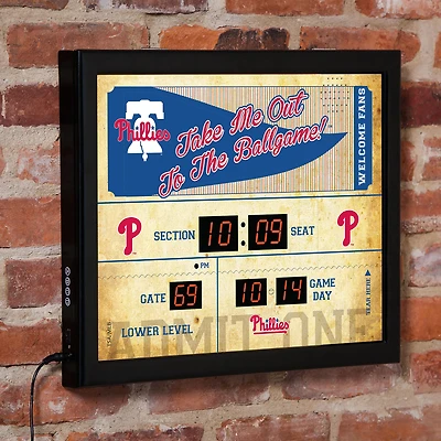 Philadelphia Phillies 15" x 19" Bluetooth Scoreboard Wall Clock