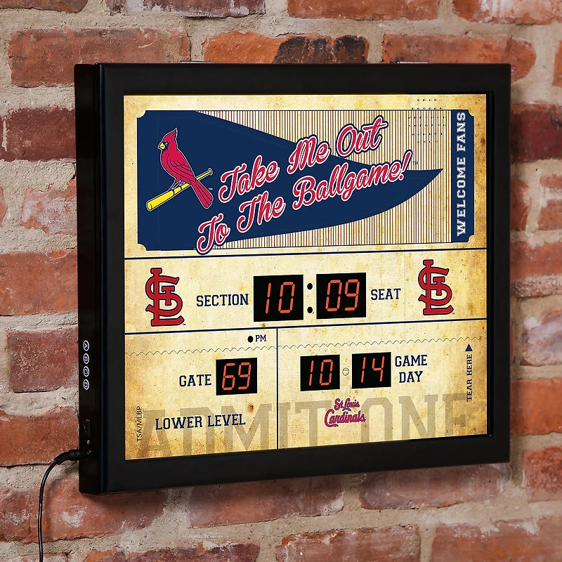 St. Louis Cardinals 15" x 19" Bluetooth Scoreboard Wall Clock