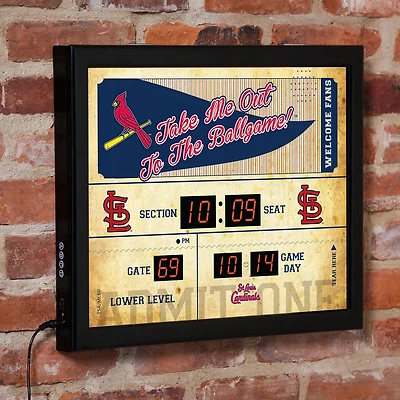 St. Louis Cardinals 15" x 19" Bluetooth Scoreboard Wall Clock