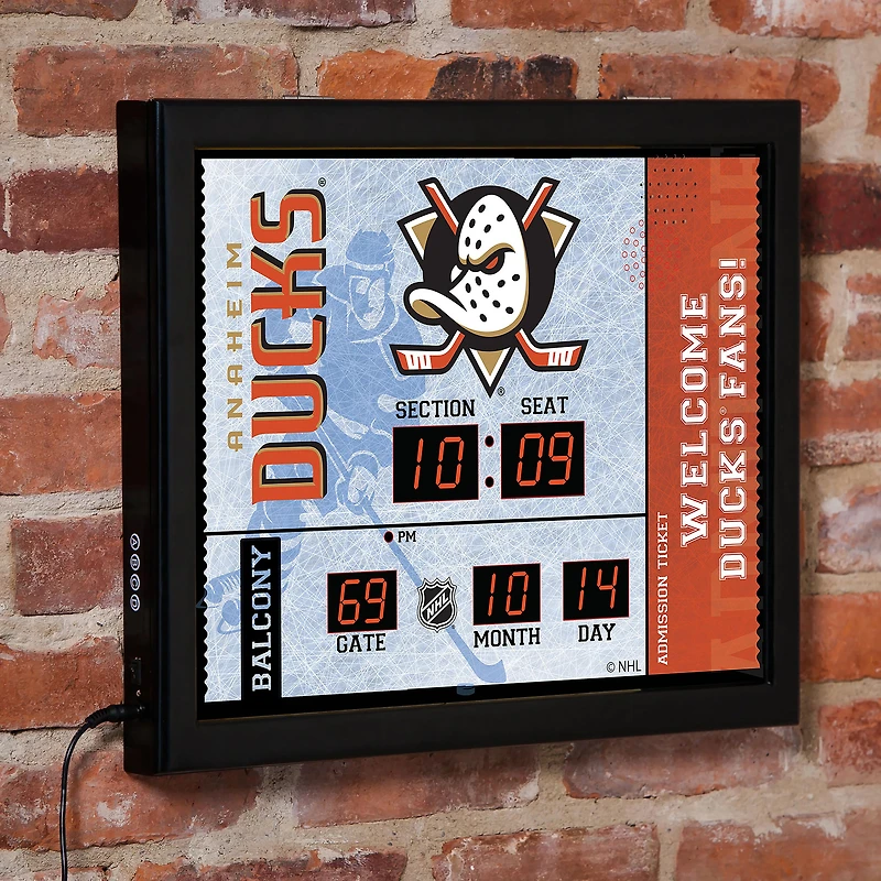 Anaheim Ducks 15" x 19" Bluetooth Scoreboard Wall Clock