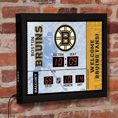 Boston Bruins 15" x 19" Bluetooth Scoreboard Wall Clock