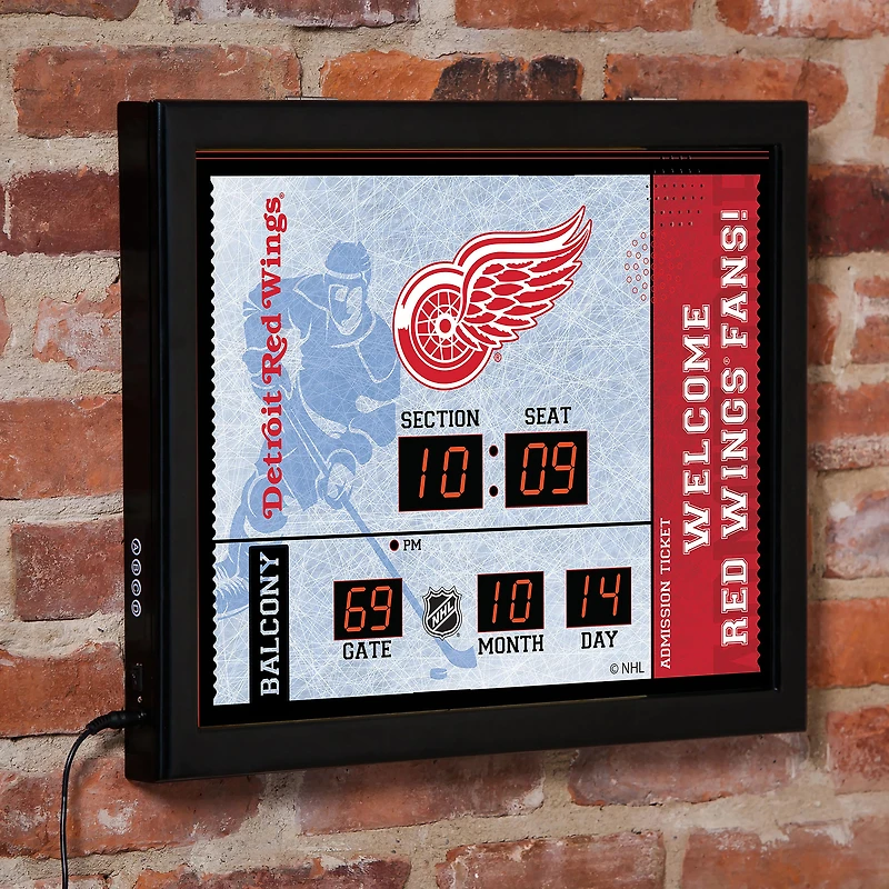 Detroit Red Wings 15" x 19" Bluetooth Scoreboard Wall Clock