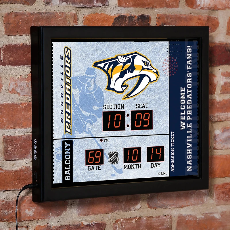 Nashville Predators 15" x 19" Bluetooth Scoreboard Wall Clock