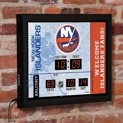 New York Islanders 15" x 19" Bluetooth Scoreboard Wall Clock