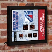 New York Rangers 15" x 19" Bluetooth Scoreboard Wall Clock
