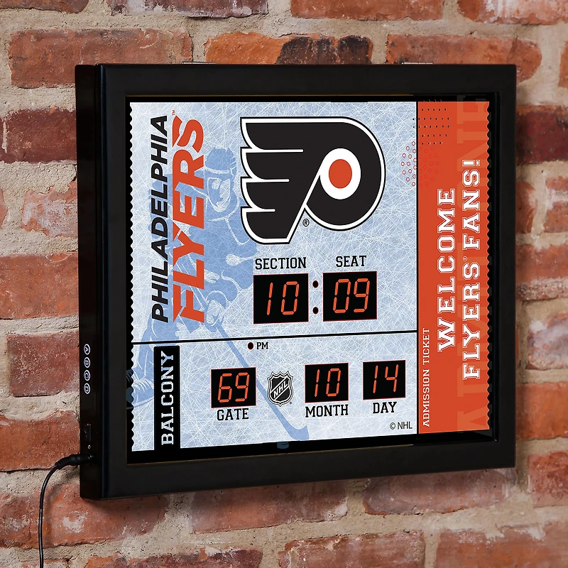 Philadelphia Flyers 15" x 19" Bluetooth Scoreboard Wall Clock