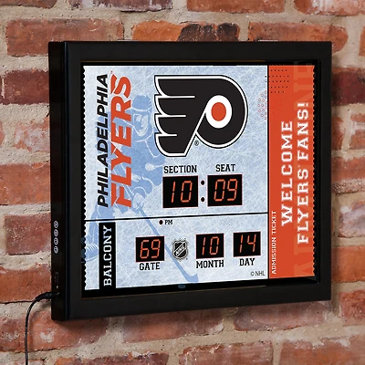 Philadelphia Flyers 15" x 19" Bluetooth Scoreboard Wall Clock
