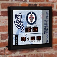 Winnipeg Jets 15" x 19" Bluetooth Scoreboard Wall Clock
