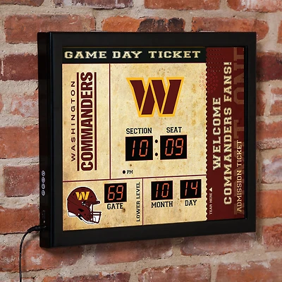 Washington Commanders 15" x 19" Bluetooth Scoreboard Wall Clock