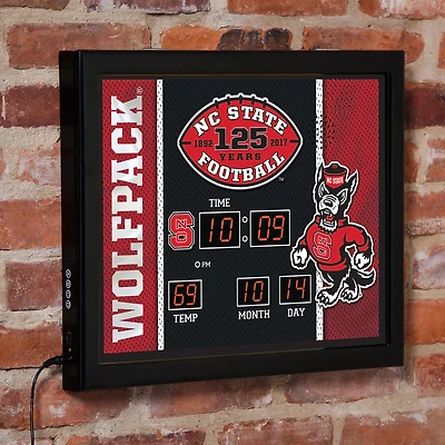 NC State Wolfpack 15" x 19" Bluetooth Scoreboard Wall Clock