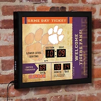 Clemson Tigers 15" x 19" Bluetooth Scoreboard Wall Clock