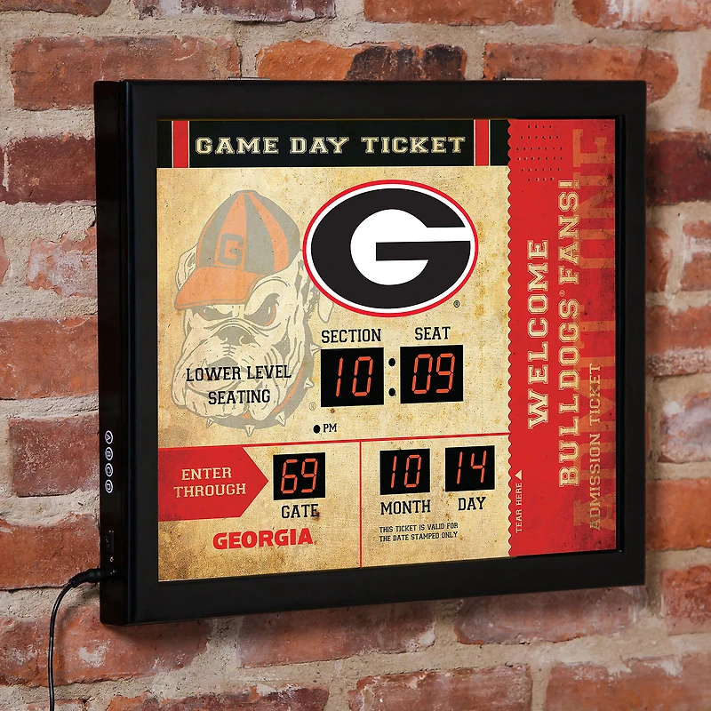 Georgia Bulldogs 15" x 19" Bluetooth Scoreboard Wall Clock