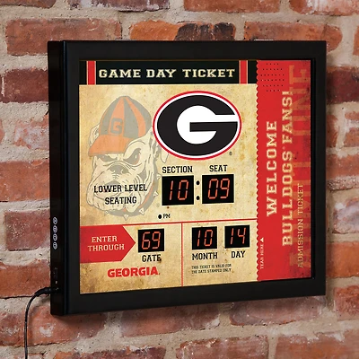Georgia Bulldogs 15" x 19" Bluetooth Scoreboard Wall Clock